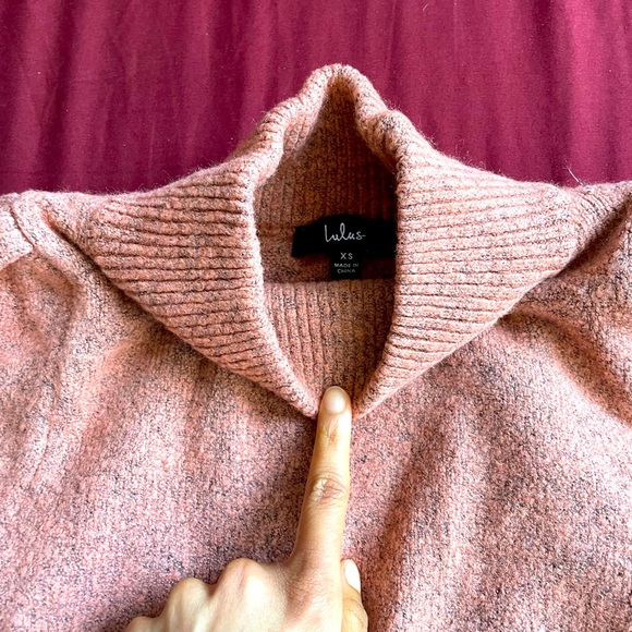 Dusty Pink Mock Neck Sweater - Picture 3 of 4